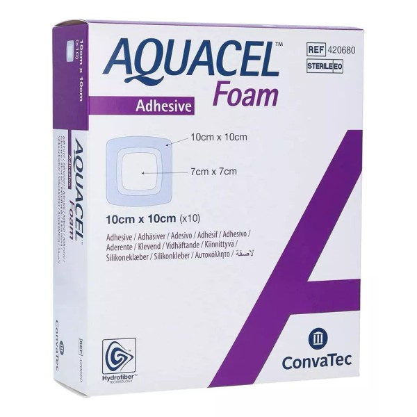 Convatec Apósito Aquacel Foam Adhesive 10x10cm, 5 Pz Sin Caja