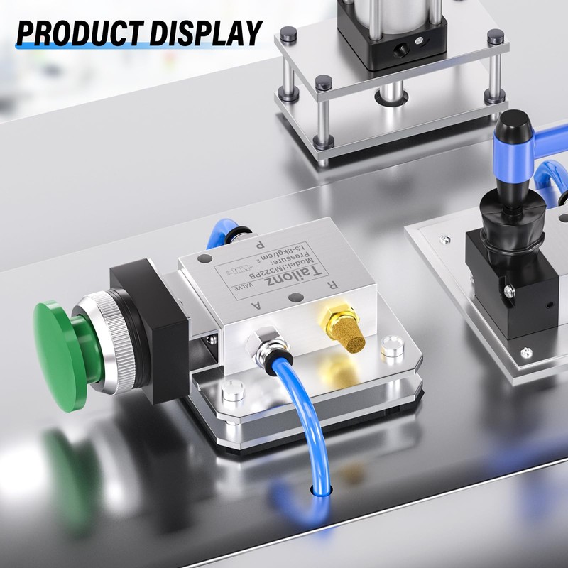 TAILONZ PNEUMATIC Green 1/4”NPT Manual Control type Mushroom Push Button