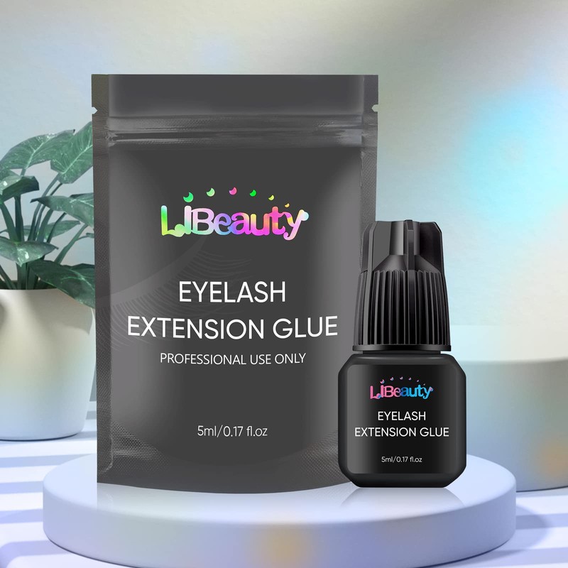 Libeauty Lash Extension Glue, Professional Eyelash Extension Glue for Salon