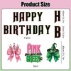 Pink and Green Witch Theme Party Decorations,16pcs Happy Birthday Party