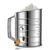 Flour Sifter for Baking, Stainless Steel 3 Cup Flour Sifter