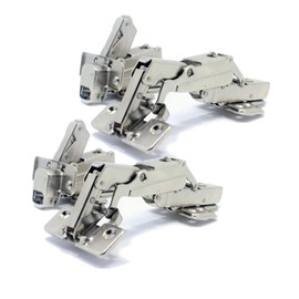 TamBee 175 Degree Hinges Frameless Cabinet Doors Hinges Hydraulic Adjustable Mounting Concealed Hinges Soft Closing Nickel-Plated Steel, 2 Pairs(Full Overlay)