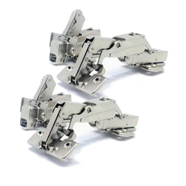 TamBee 175 Degree Hinges Frameless Cabinet Doors Hinges Hydraulic Adjustable Mounting Concealed Hinges Soft Closing Nickel-Plated Steel, 2 Pairs(Full Overlay)