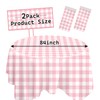 SietDESEO 2 Pack Pink Gingham Tablecloth Round 84 x 84