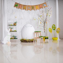 Easter Bunny Banner Spring Garland - Easter Bunny Decor Burlap Banner - Easter Decorations for The Home - Easter Garland for Mantle by Jolly Jon