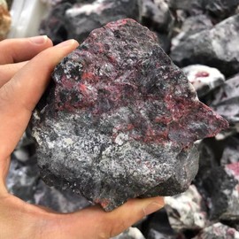 XUQULI Gemstones for Decoration Natural Cinnabar Stone Original red Stone Healing Reiki Crystal Aura Chakra Crystal (Size : 260-350g)