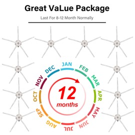 (10 Pieces) Side Brush Compatible with Roborock S7 Series S7 S7+ S7 MAXV Ultra S8 Pro Ultra S8 S8+ Q7 Max Q7 Max+ Q5 E2 E3 E4 S4 S5 S6 Replacement Side Brushes (S7 White Side Brush 10pcs)