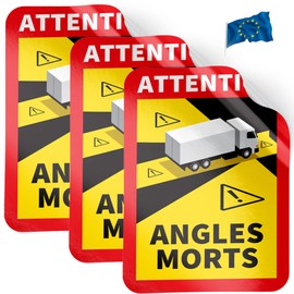 PRINT.GG Blind Spot Sticker France - Angles Morts Sticker Motorhome and Bus - Sticker Car 17 x 25 cm - Motorhome Sticker Warning Sign