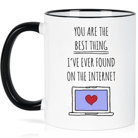 Funny Valentines Gift for Girlfriend,Boyfriend,Women Men,You are The Best Thing on The Internet Birthday Christmas Day Gifts for Wife Husband Him Her Coffee Mugs