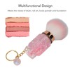 2pcs Loose Powder Brush with Keychain Transparent Handle Synthetic Shed