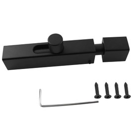 LQ Industrial Black 3 Inch Aluminium Alloy Open Pin Door Latch Bolt Lock Buckle with Screws Suitable for Interior Gate Cabinet Cupboard