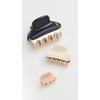 Alexandre de Paris Women's Set of 3 Hair Clips, Cream/Rose/Black,