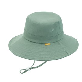 SEYUFN Baby Hat Summer Kids UV 50 Protection Hat Toddler Girls Cap Boys Fishing Hat Baby Wide Brim Sun Hats, Green