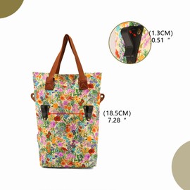 Clip-On Quick-Release Bike Panniers Women's Shoulder Tote Bag (Yellow with Flower)