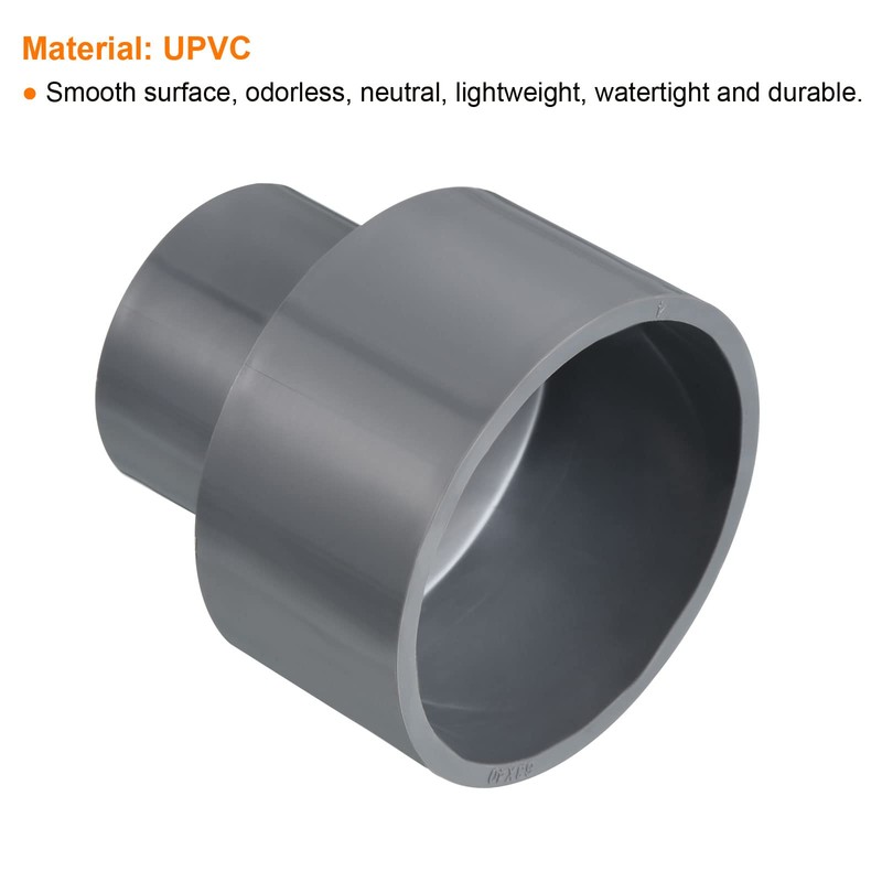 PATIKIL PVC Reduction Pipe Fitting 63 x 40 mm Straight