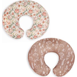Little Jump Little Jump Nursing Pillow Cover Slipcover for Breastfeeding Pillows, Soft and Comfortable Safely Fits On Standard Infant Nursing Pillows (2 Pack Vintage Floral)