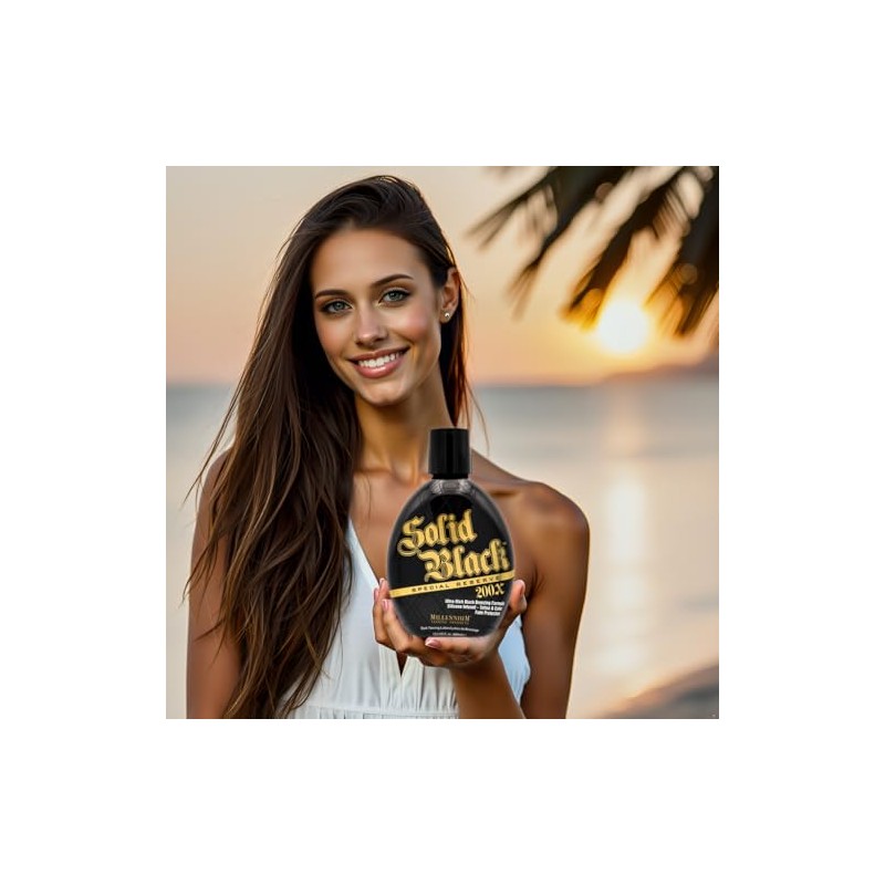 Millennium Tanning Products Solid Black Special Reserve 200X, loción bronceadora