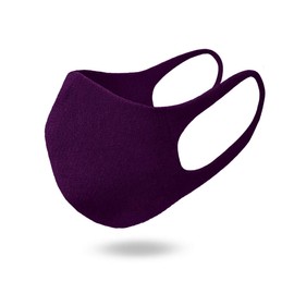 Knitido® Comfy Mask free, made of Organic Cotton Anatomical Soft Mouth and Nose Mask, Washable, Unisex, Size:L, Colours:dark purple (011)