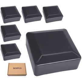 SKIR'CO Set of 6 Square Fence Post Caps 80 x 80 mm Grey Plastic Caps for Fence Posts Anthracite Grey RAL 7016