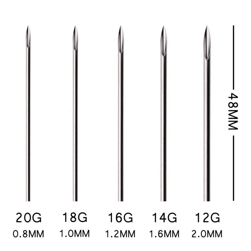 WARRIOR Amerikanische Nadeln für Piercing-Werkzeuge, Einweg, professionelles Körperpiercing (GERADE-24G)