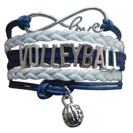 Infinity Collection Volleyball Bracelet (Navy/White) - Volleyball Jewelry in 5 Colors - Gifts for Players