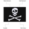 Large Black Pirate Flag Jolly Roger Skull and Bones 90x150cm