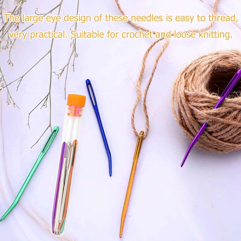 16 Pcs Large Eye Blunt Needles, Darning Needles for Wool,