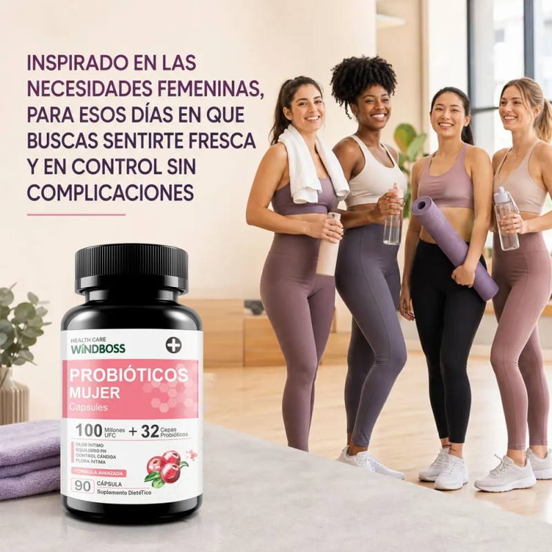 Windboss Probióticos Íntimos Para Mujer 90 Cápsulas