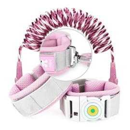 Seguridad Niños Pulsera, 2.5m Correa de Seguridad para Niños, Antirrobo Correa Niños Seguridad, Transpirable Reflectante, 360° Correa Antirrobo Ajustable NiñOs, Adecuada para Niños Niñas (Rosa)
