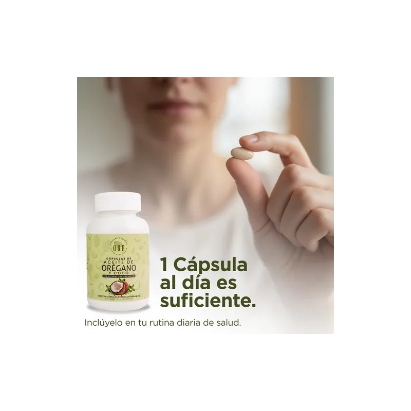 Aceite De Orégano Y Aceite De Coco En Capsulas 100