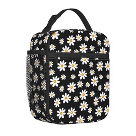 LWDZLHD Daisy Lunch Bag Insulated Lunch Box for Women Men Portable Reusable Leakproof Cooler Tote Lunchbox for Picnic Travel Camping Outdoo