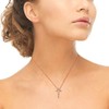 GemStar USA Rose Gold Flashed Sterling Silver Cross Heart Necklace