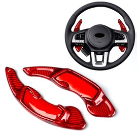 T-carbon Paddle Shifter Extensions Fits Subaru Forester Impreza Legacy Ascent WRX Outback XV Crosstrek Accessories;Real Glass Fiber Steering Wheel Shift Paddle Cover Trims Fits BRZ Scion FRS GT86 Red