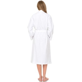 TowelSelections Womens Robe, Cotton Terry Cloth Robes for Women, Soft Kimono Bathrobe for Women Medium/Large White