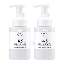 Happy Bath pH 4.5 Mildly Acidic Mugwort Bubble Feminine Wash 300ml x2 Hypoallergenic / pH 4.5 약산성 쑥 버블 여성청결제 300ml x2 저자극