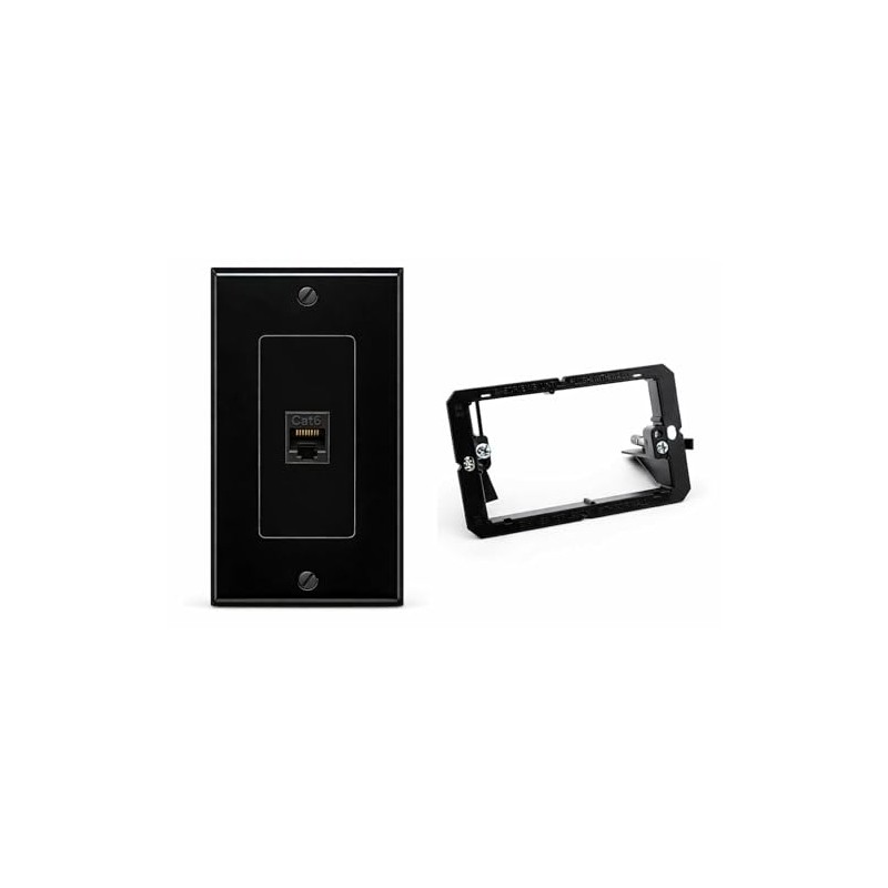 RiteAV 1 Port Cat6 Ethernet Wall Plate Female-Female - 1