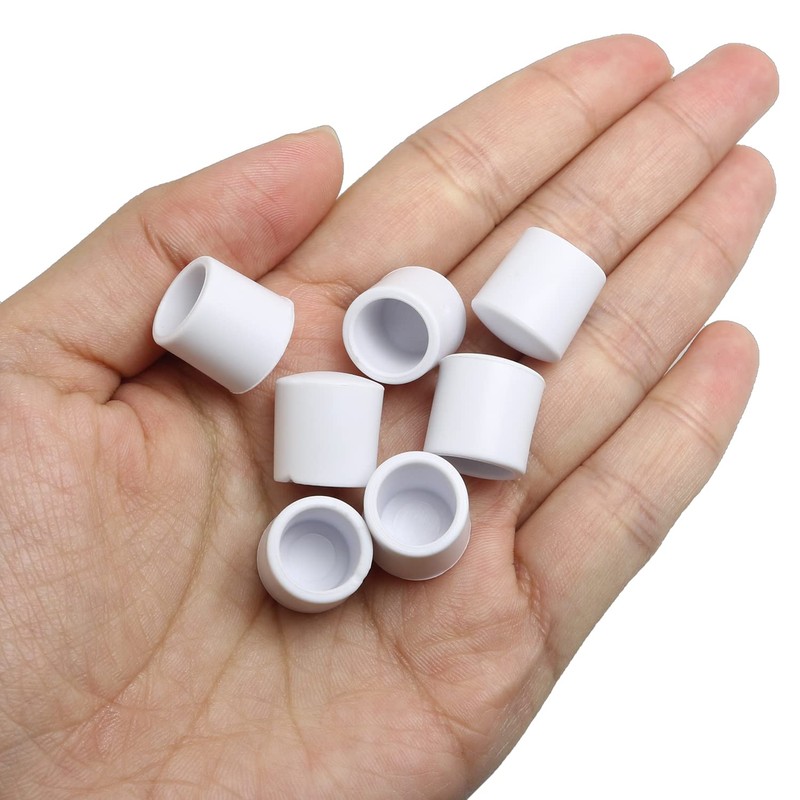 MEETOOT 10pcs Door Bumper Tips 0.4" White Door Stop Caps