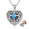 LONAGO Heart Locket Necklace that Hold Two Pictures Heart Cross