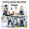 Syntus 4 Pack Adjustable Bib Apron Waterdrop Resistant with 2