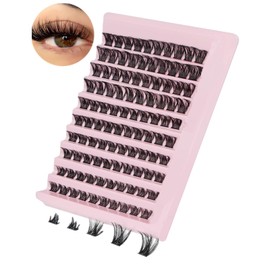 Lash Clusters, 100Pcs DIY Individual Eyelash Extenisons Natural Look D Curl Cluster eyelashes 8-16MM Reusable Individuals DIY at Home (#03)