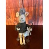 Silver Tree Felted Mouse Christmas Ornament On Skis With Knit