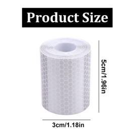 2PCS Car Reflective Warning Tape 5CM*3M，Reflective Sticker Warning Safety Car Decoration Reflector Protective Strip，Safety Reminder Tool for Road Transport Facilities Vehicles（RED+White）