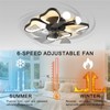 Bakspa 19.7″ Modern Black Ceiling Fan with Light and Remote