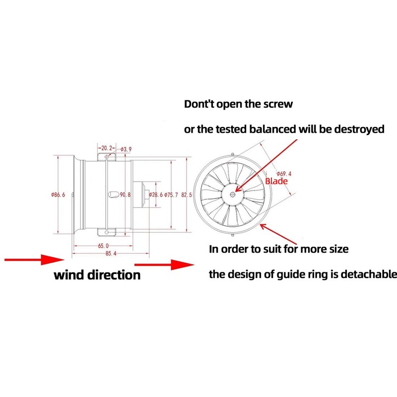 DIAMONDDYNAMICS DD 70mm EDF 11 Blades Channel Fan with 3400KV