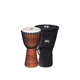 Meinl Percussion ADJ2-M+BAG African Style Rope Tuned 10-Inch Wood Djembe with Bag, Brown