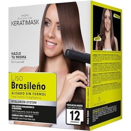 Kit Alisado Brasileño Keratimask de PLACENTA LIFE - Loción para Cabello de Todos los Tipos - Alisador Moderno Sin Formol con Ácido Hialurónico y Tecno