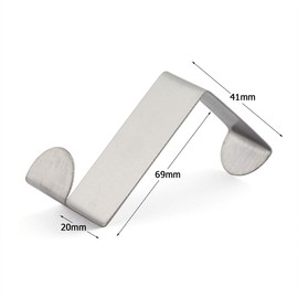 JCBIZ 2 Pack Over The Door Hooks Stainless Steel Seamless Nail-Free Bathroom Kitchen Z Shape Back Door Hook Rack Hanger Organizer Silver (Fit for Thickness: Less Than 1.8cm/4cm)