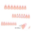 24Pcs Pink Almond Press on Nails Short Medium Fake Nails