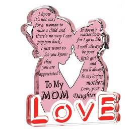 Iwtsily Mothers Day Gifts for Mom -  Acrylic Plaque Decor 5 x 3 From Daughter
