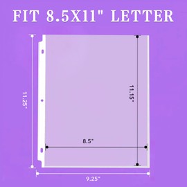 Savveffort 100PCS Clear Sheet Protectors 8.5 x 11 inch Page Protectors for 3 Ring Binder, Plastic Sleeves for Papers, Document and Photos